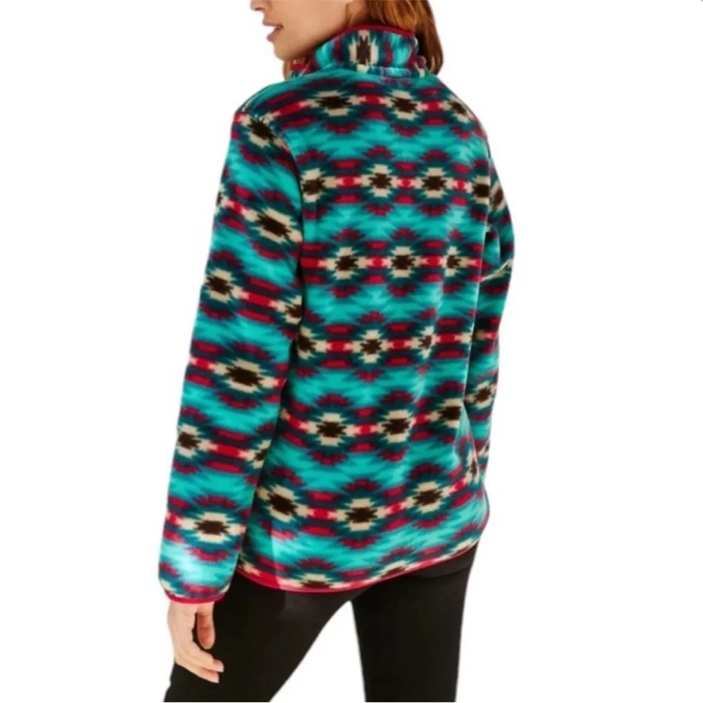 Patagonia Sweater Aztec Medium Synchilla Beryl Green & Wild Desert medium